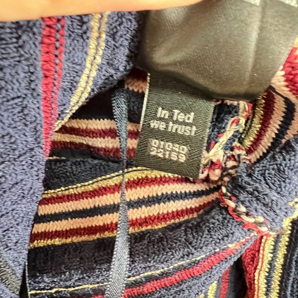 NWT Ted Baker Size 3 Ottoman Skater Dress Stripe Dark Blue - Picture 10 of 11